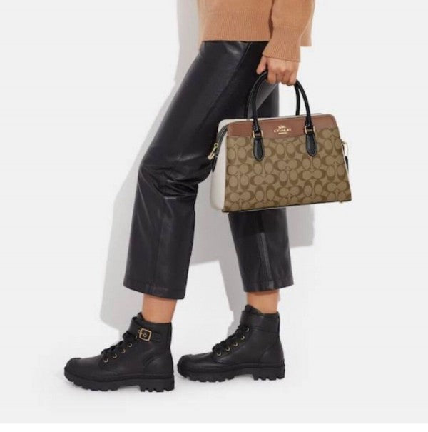 Coaach mini darcie carryall in signature chambray bag with box