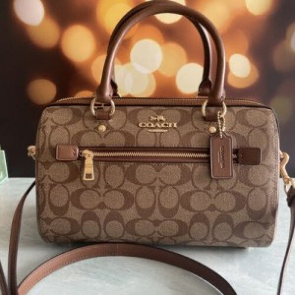 Coaach Rowan Satchel Signature Canvas Crossbody Bag with box premium quality