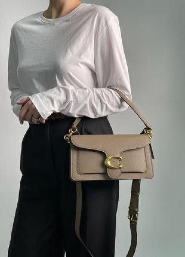 Coaach tabby shoulder bag in dark stone color with box