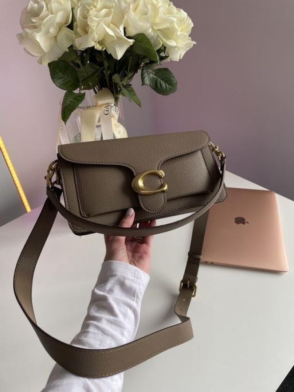Coaach tabby shoulder bag in dark stone color with box