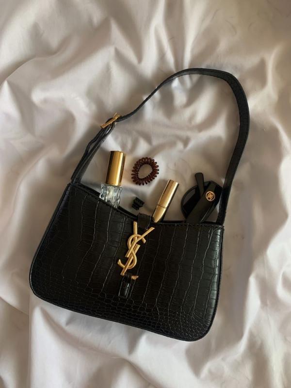YSL BLACK PREMIUM LEATHER HAND BAG WITH OG BOX