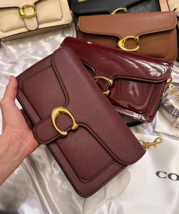 Coaach tabby shoulder bag in dark stone color with box