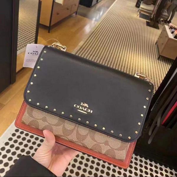 coach Klare Crossbody In Blocked Signature Canvas With box