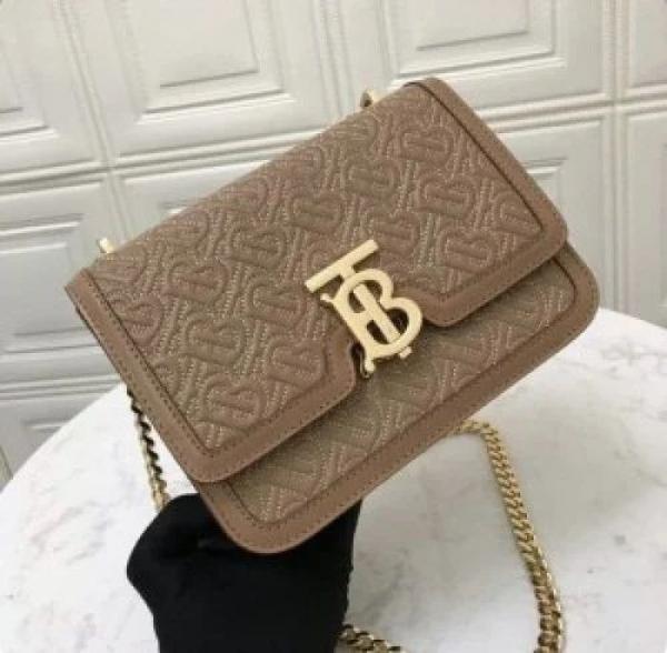 Burberry TB Monogram Quilted Shoulder Bag With OG Box & Dust Bag