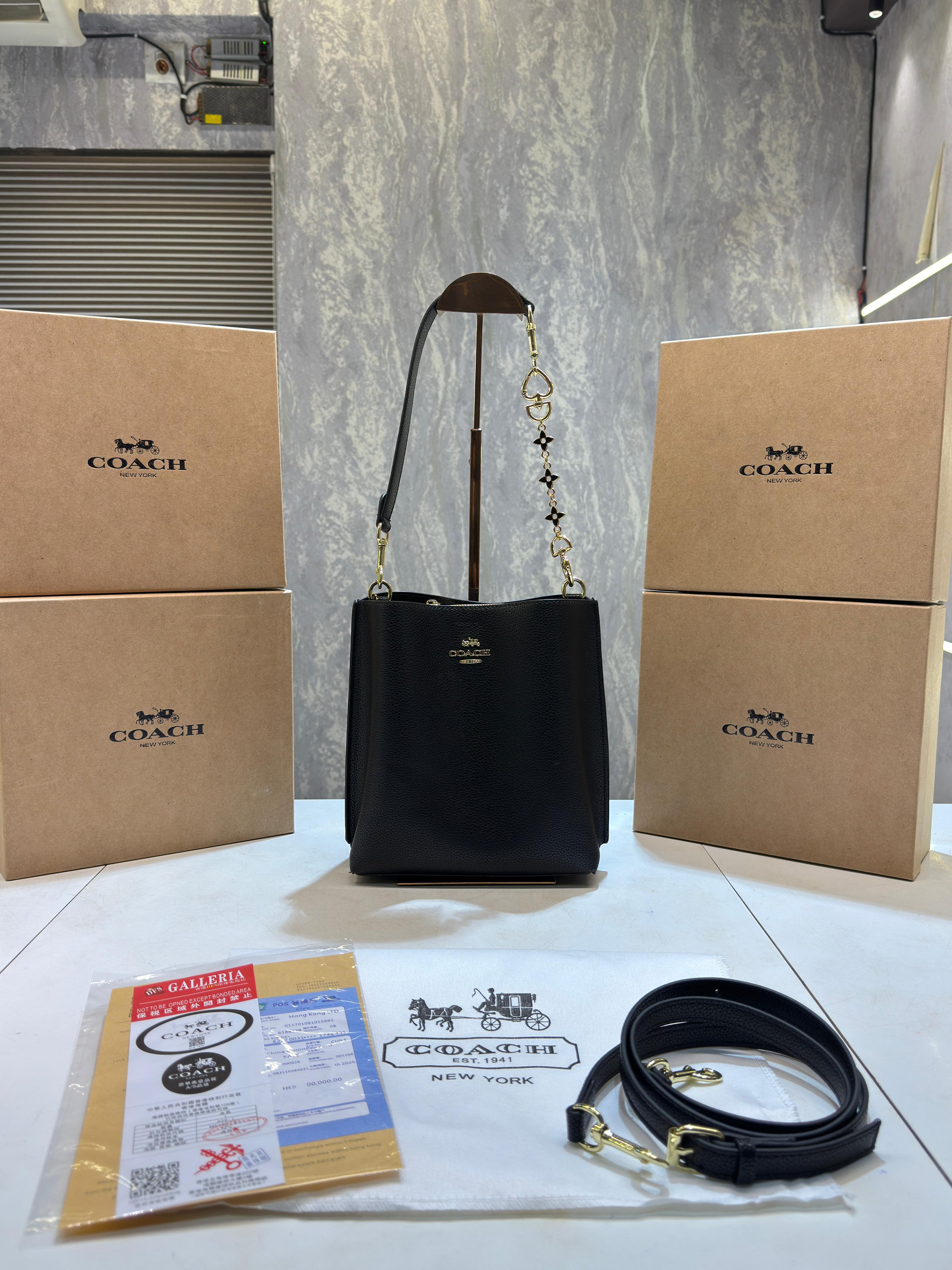 Coachh mollie signature bucket bag with extra long sling and carry bag