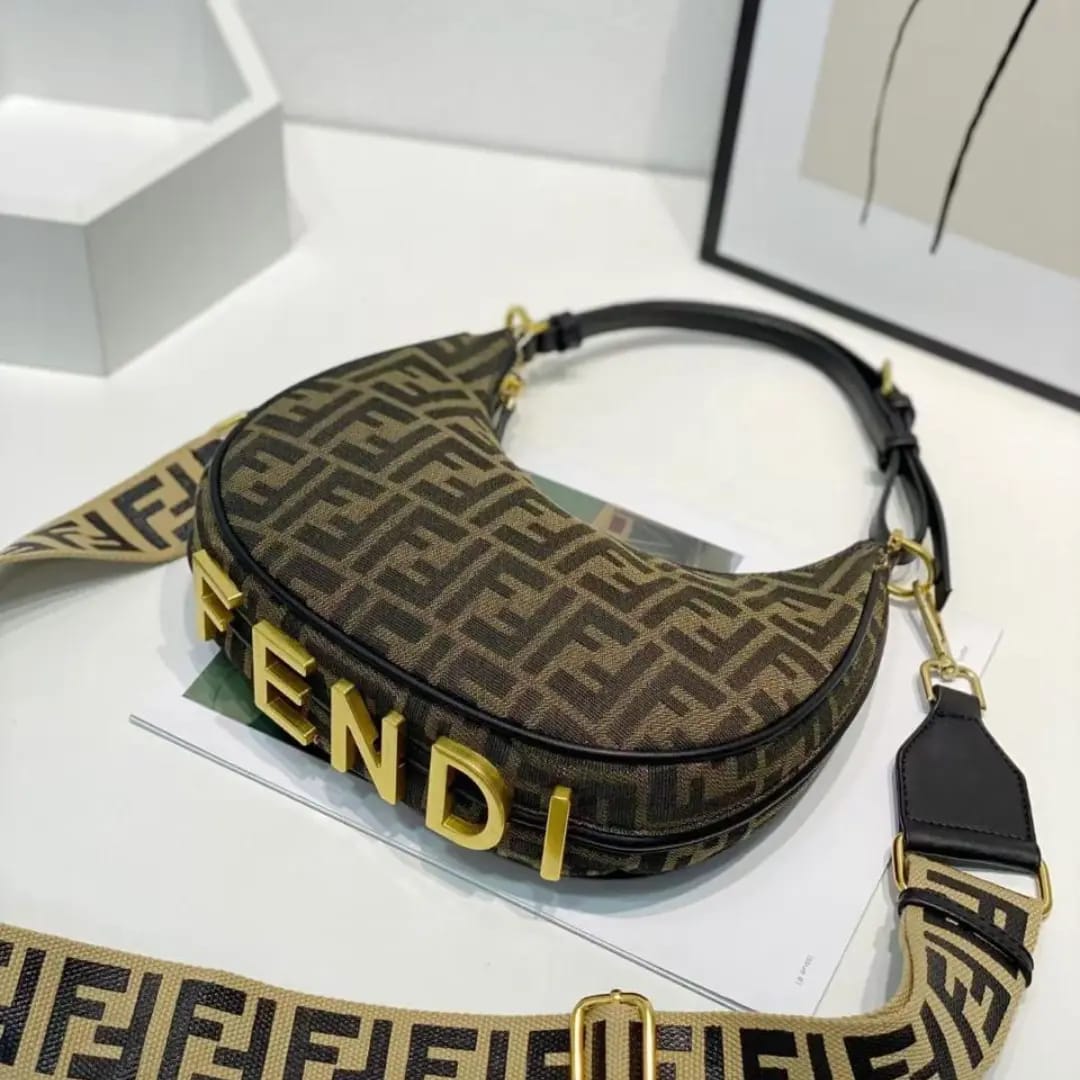 Fendi graphy hobo sling bag with box