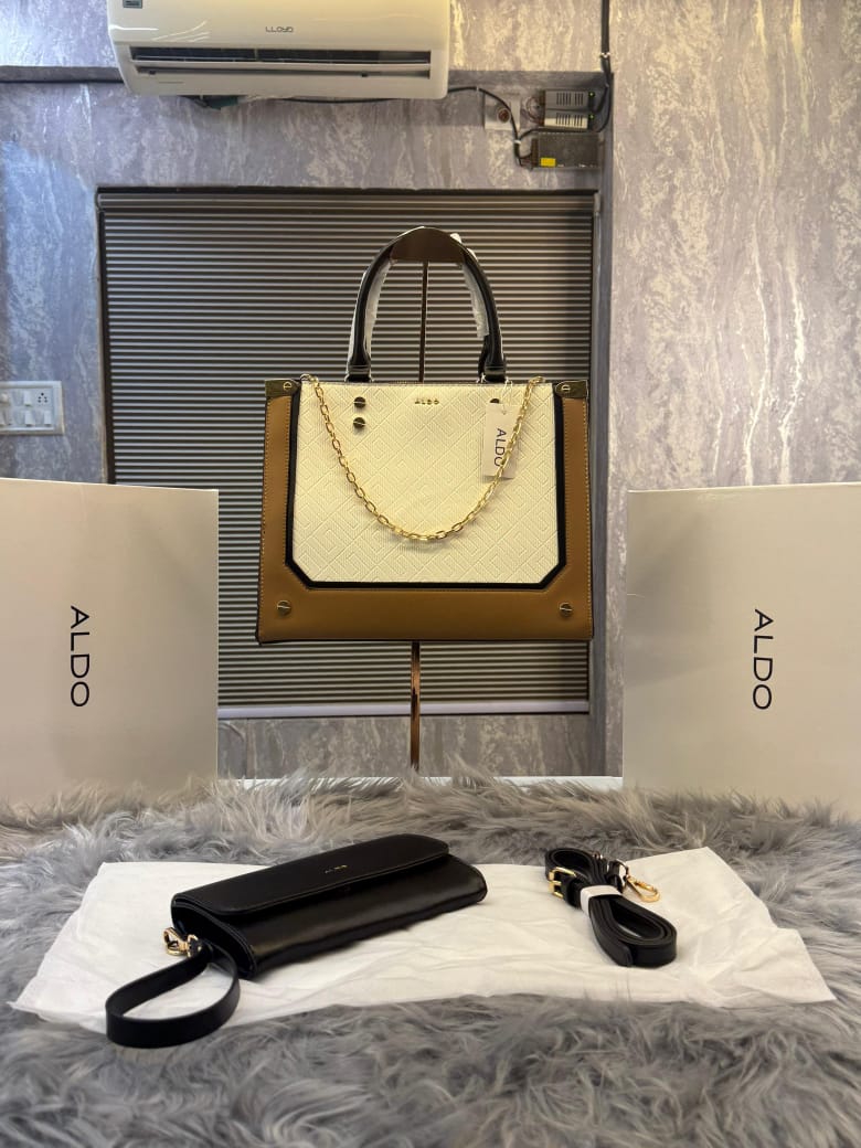 Aldo Bone CATYLA Color Block Medium Tote with box