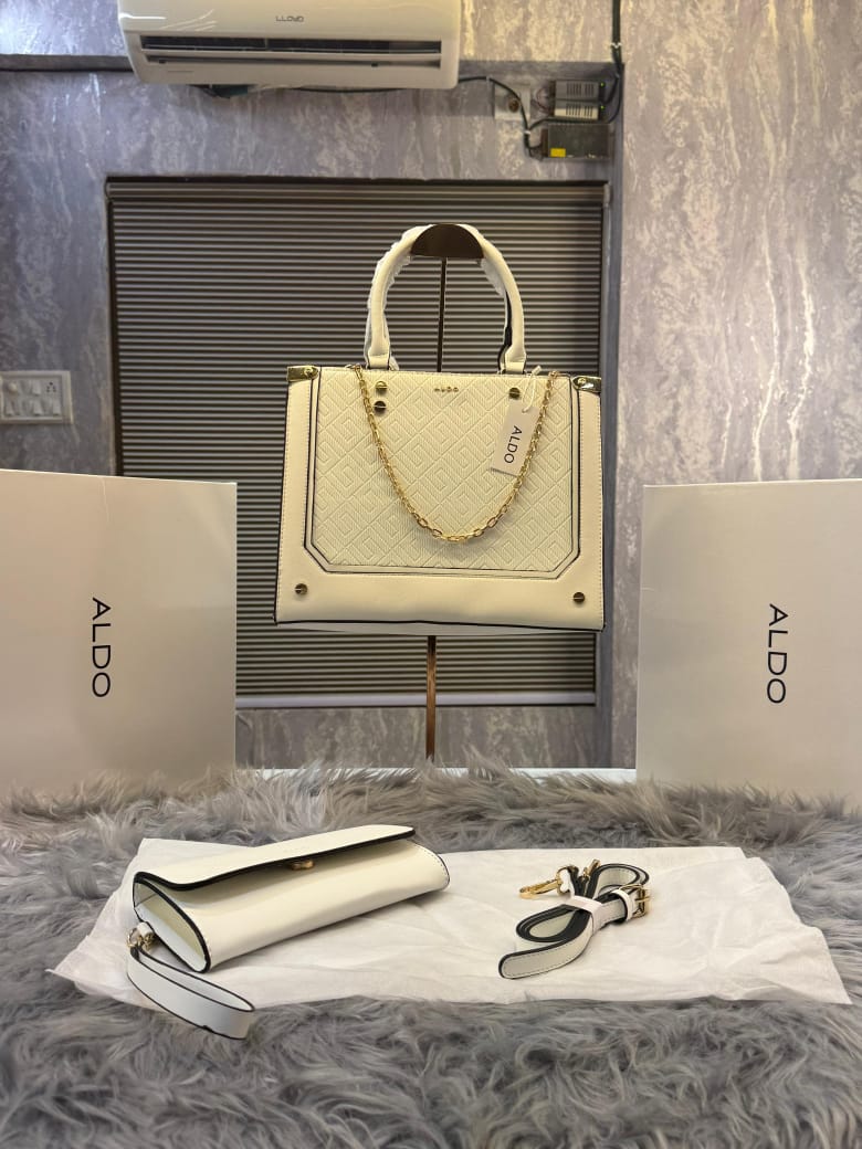 Aldo Bone CATYLA Color Block Medium Tote with box