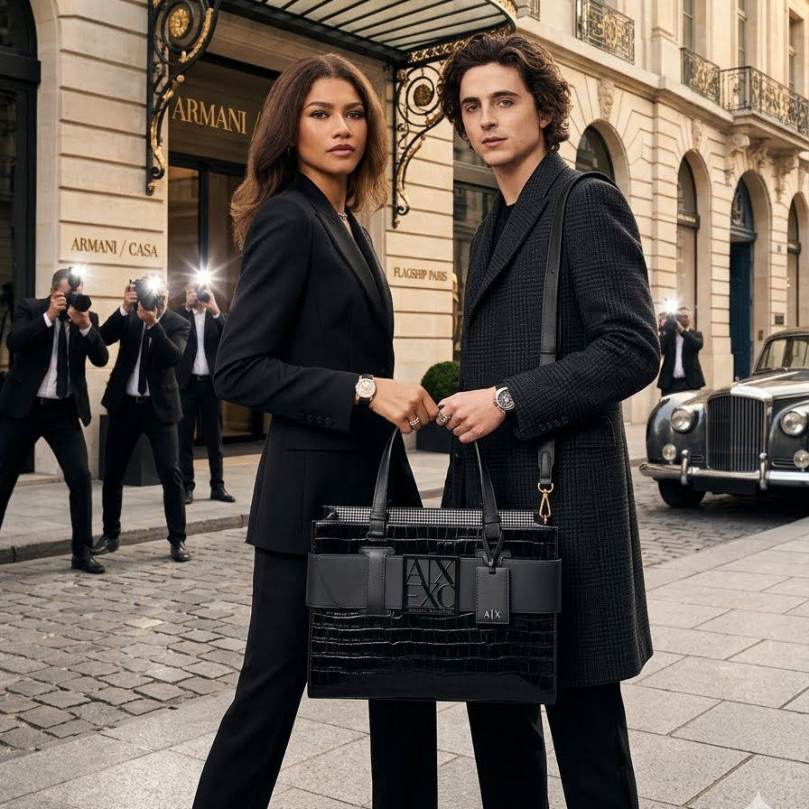 Armanii Large Satchel Bag With Original Box Dust Cover