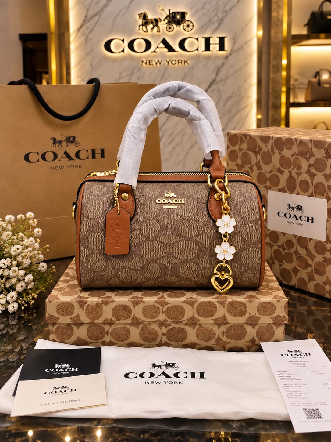 Coachh rowan speedy mini Duffle bag withpremium quality box