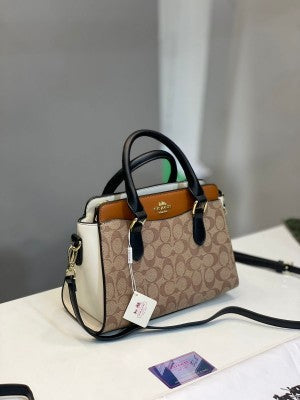 Coaach mini darcie carryall in signature chambray bag with box