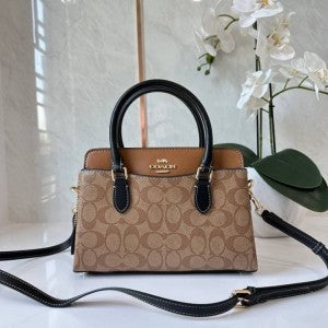 Coaach mini darcie carryall in signature chambray bag with box