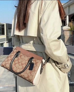 Coach mini darcie carryall in signature chambray bag with box