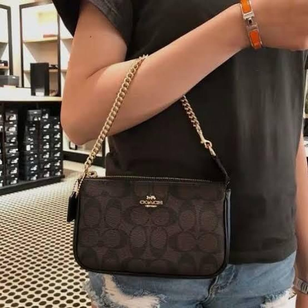 Coach Nolita Classy Flower Patch Sling Bag With box