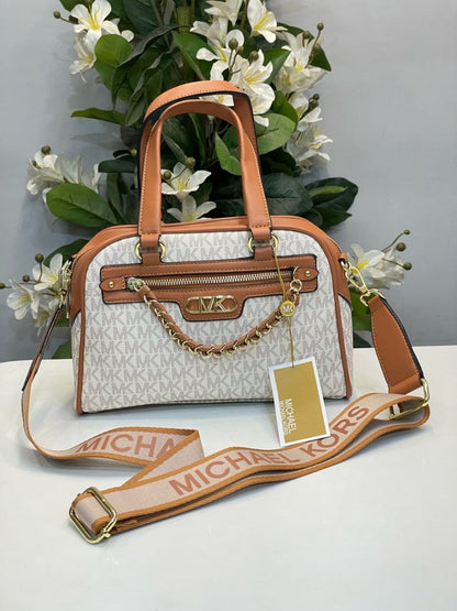 Miichael korrs willias burg boston bag with dust bag white