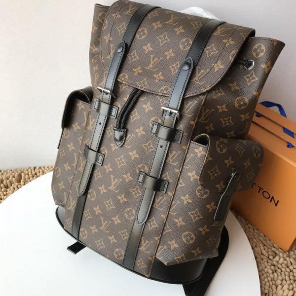 LouisVuitton new canvas flap shoulder strap adjustable backpack with dust cover