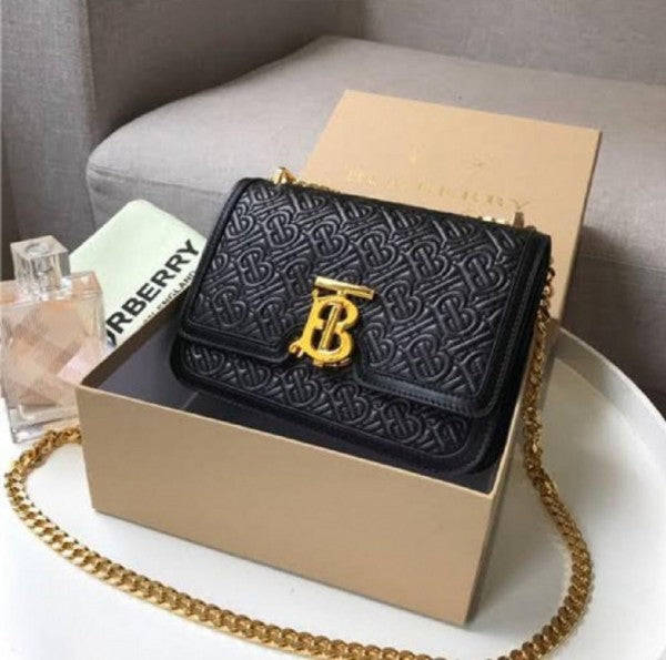 Burberry TB Monogram Quilted Shoulder Bag With OG Box &amp; Dust Bag