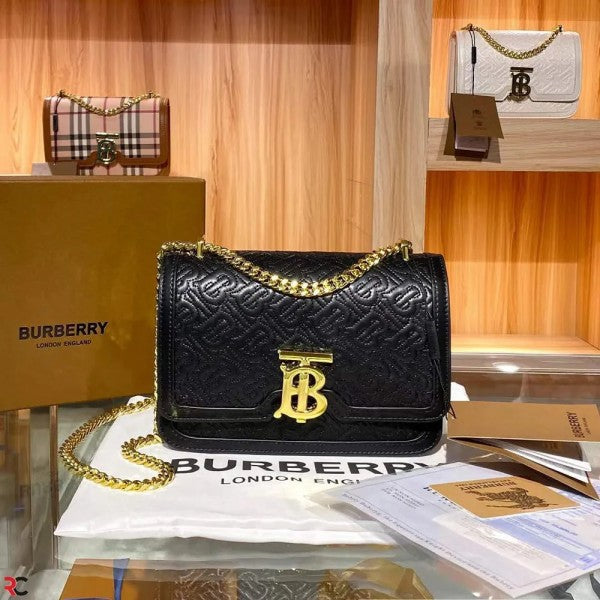 Burberry TB Monogram Quilted Shoulder Bag With OG Box &amp; Dust Bag