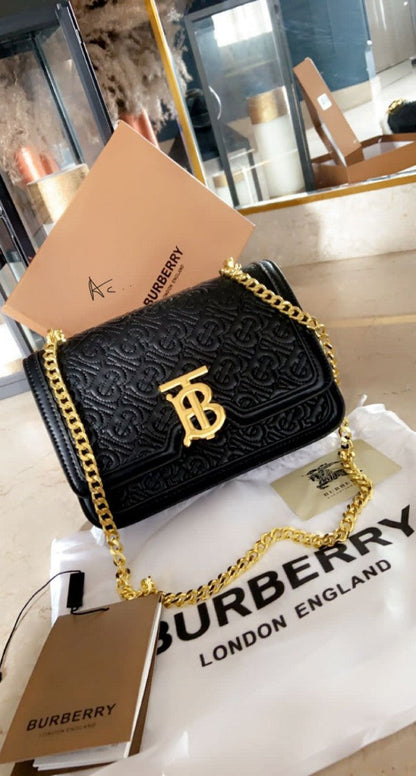 Burberry TB Monogram Quilted Shoulder Bag With OG Box &amp; Dust Bag