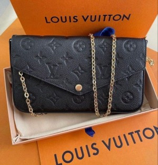 Louiis Vuiitton Pochette Felicie Monogram Empreinte Leather Purse Handbags Bag