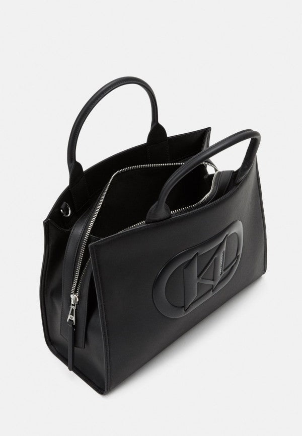KARL LAGERFELD LEATHER STRUCTURED HANDHELDBAG