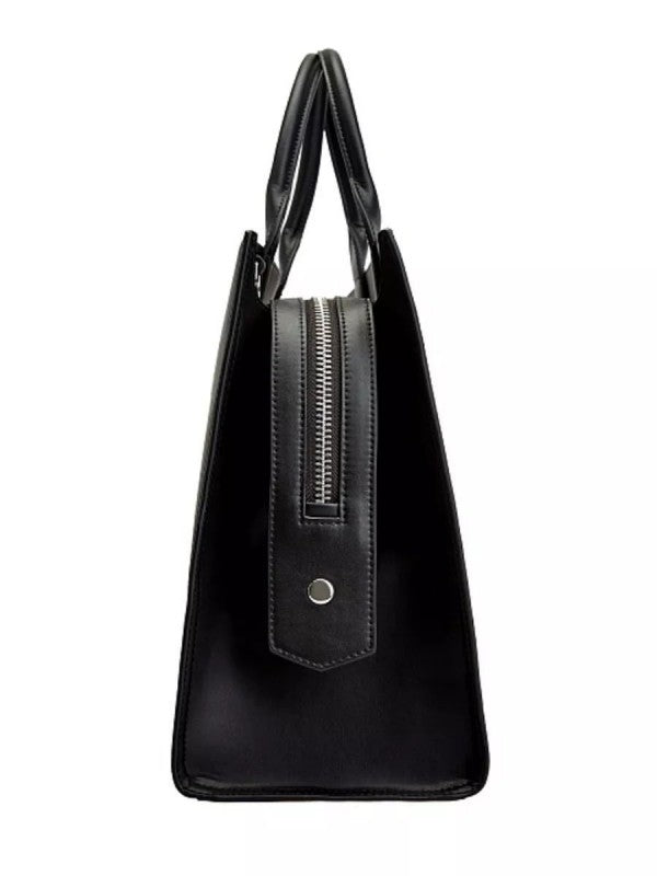 KARL LAGERFELD LEATHER STRUCTURED HANDHELDBAG