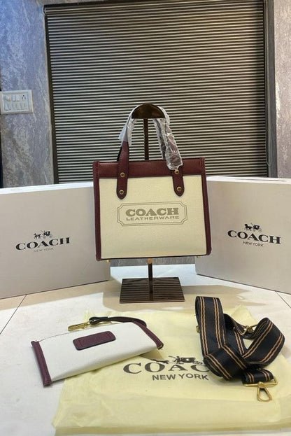 Coach field tote bag with og folding box