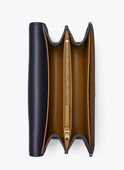 TORY BURCH T MONOGRAM JACQUARD SHOULDER BAG ADJUSTABLE STRAP WITH BOX