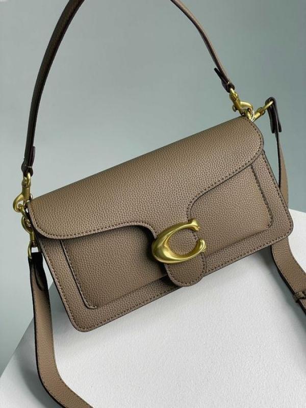 Coach tabby 26 shoulder bag in dark stone color with box