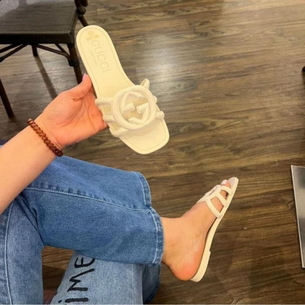 Gucci Interlocking G Slides With Original Box Carry Bag