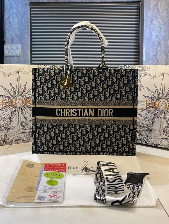 Christian Dior book tote bag premium quality with scarf&amp;og box