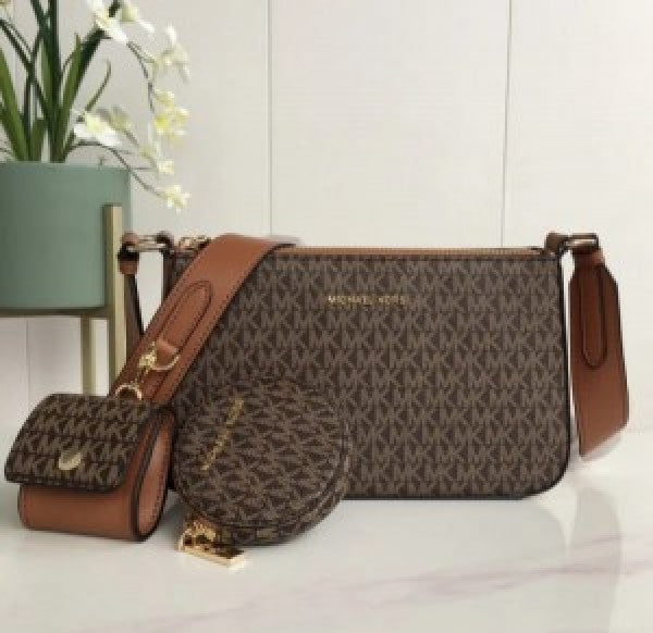 Michael Kors Jet Set Travel Crossbody Bag With Box Dust Bag Sling Belt Coin pouch Earpod Card