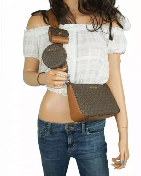 Michael Kors Jet Set Travel Crossbody Bag With Box Dust Bag Sling Belt Coin pouch Earpod Card