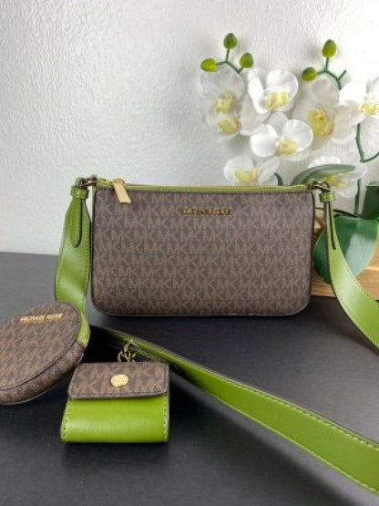 Michael Kors Jet Set Travel Crossbody Bag With Box Dust Bag Sling Belt Coin pouch Earpod Card