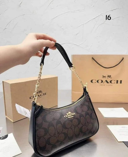 Coaach teri shoulder bag in signature canvas bag with box