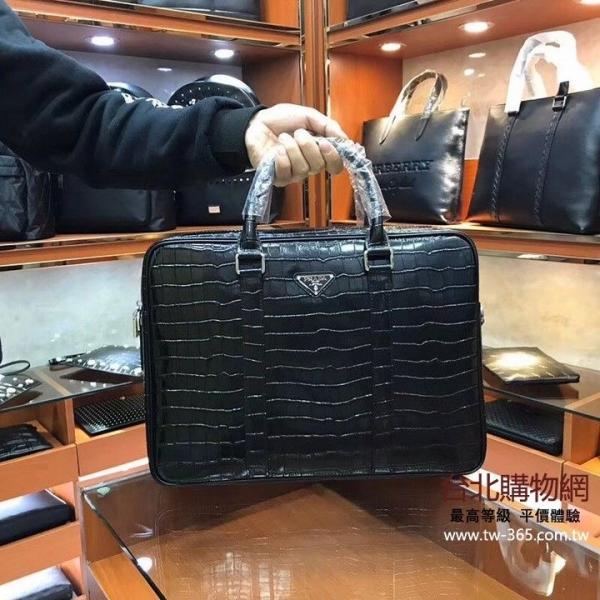 Prada Black Leather Laptop bag premium quality with Dust cover