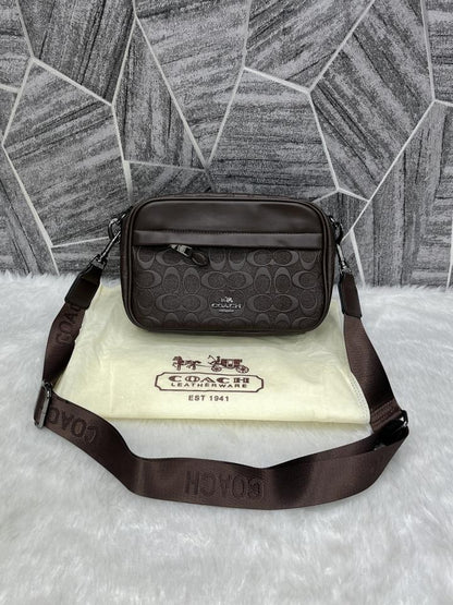 Coachh Emboss Leather Unisex Crossbody Bag
