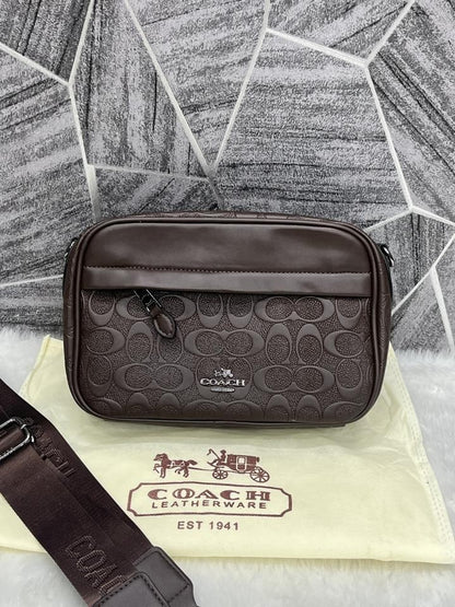 Coachh Emboss Leather Unisex Crossbody Bag