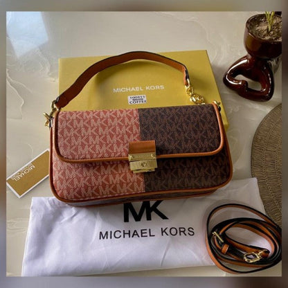 Michael kors Bradshaw Two Tone Logo Convertible Shoulder bag with box