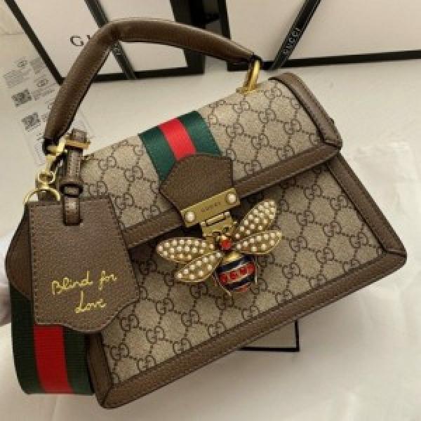 gucci bee queen margaret gg hand bag with box (carrybag)