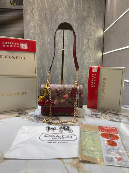 coach Klare Crossbody In Blocked Signature Canvas With box