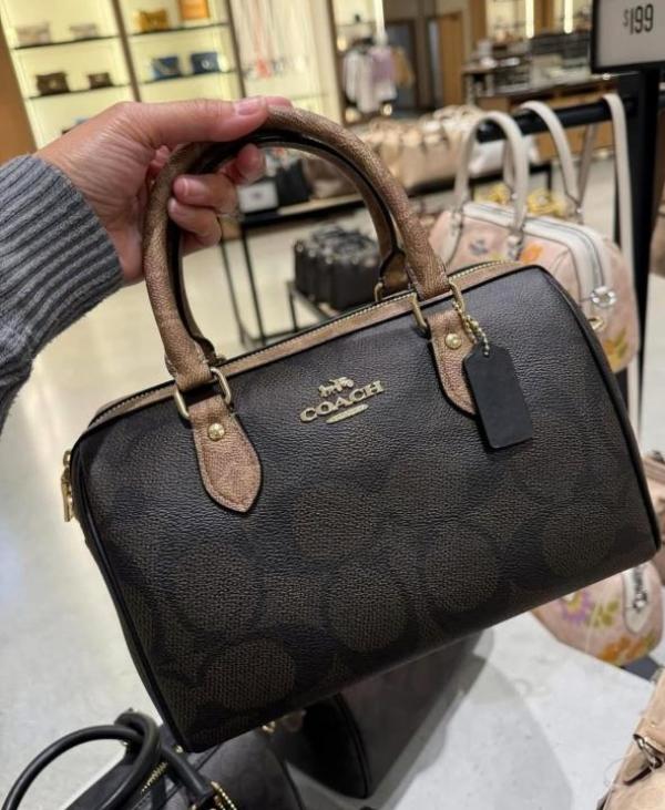 Coach Rowan Satchel In Signature Blocked Bag With Box Dustbag SlingBelt