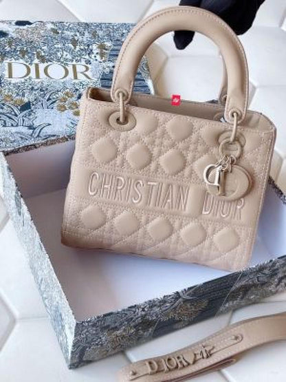 Christian Dior D-Lite Cannage Ultra Matte Handbag With Box DustBag SlingBelt