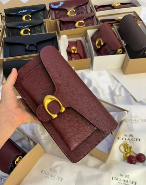 Coach tabby 26 shoulder bag in dark stone color with box