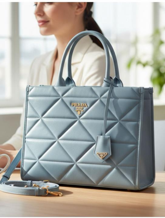 Prrada leather symbole tote bag with dust cover &amp; dust bag