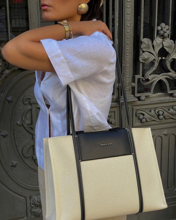 Charles keith mini shalia tote bag black