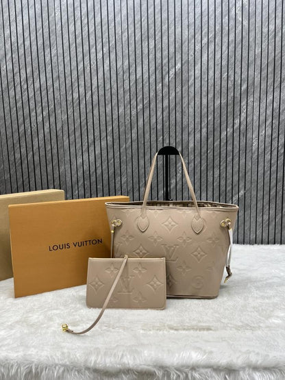 LOUIIS VUTTIION NEVERFULL chex PATTERN PREMIUM QUALITY WITH OG BOX