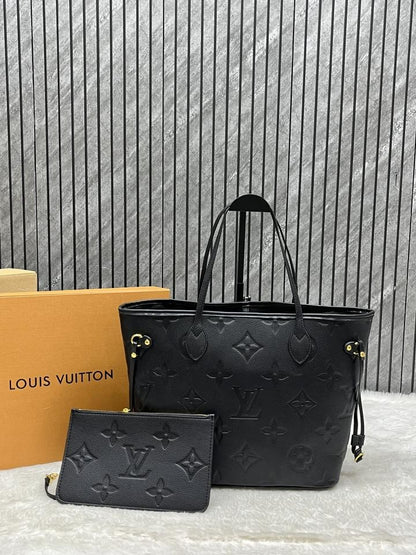 LOUIIS VUTTIION NEVERFULL chex PATTERN PREMIUM QUALITY WITH OG BOX