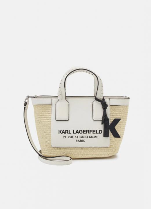 Karrl Lagerfeld Small guillaume raffia Leather Totebag