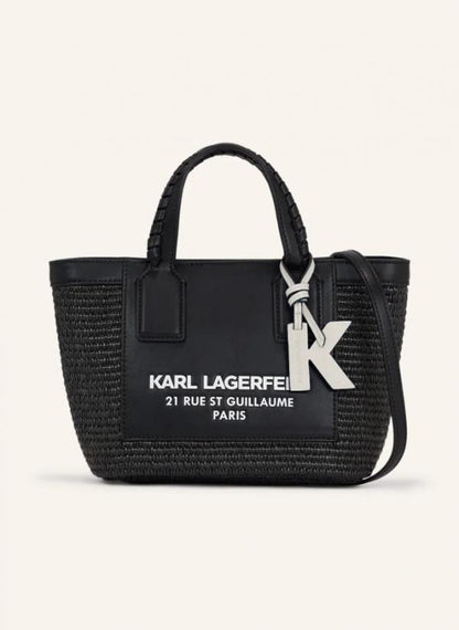 Karrl Lagerfeld Small guillaume raffia Leather Totebag